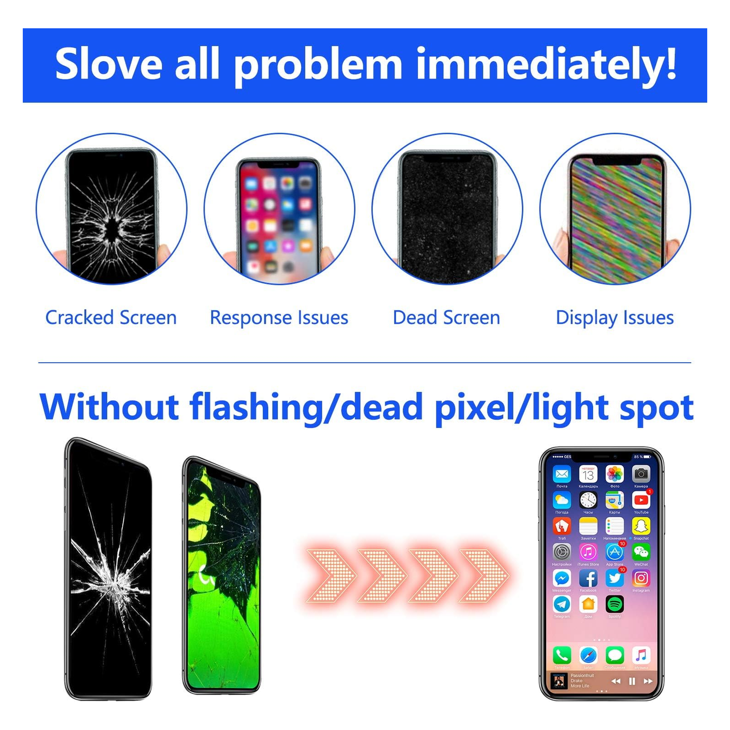 for iPhone 11 LCD Screen Replacement 6.1 inch, 3D Touch Display Digitizer Assembly with Repair Tools, Compatible with iPhone 11(A2111, A2223, A2221) (6.1 inch)