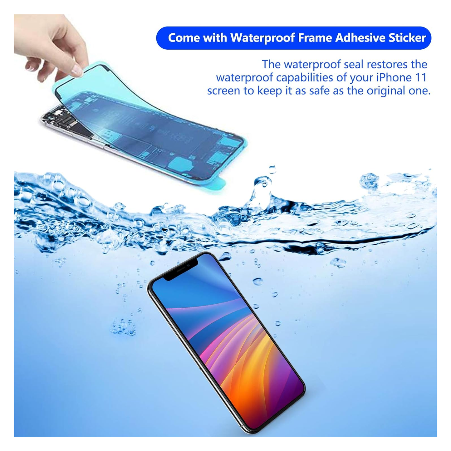 for iPhone 11 LCD Screen Replacement 6.1 inch, 3D Touch Display Digitizer Assembly with Repair Tools, Compatible with iPhone 11(A2111, A2223, A2221) (6.1 inch)